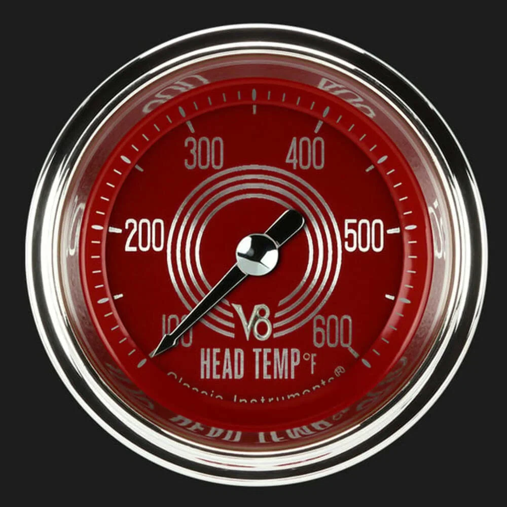 V8 Red Steelie 2 1_8_ Cylinder Head Temp. Gauge V8RS197SHC